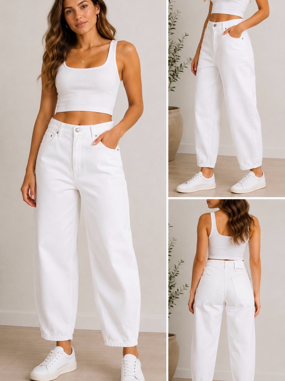 NWT Ética White Barrel Leg Ankle Jeans Size 30